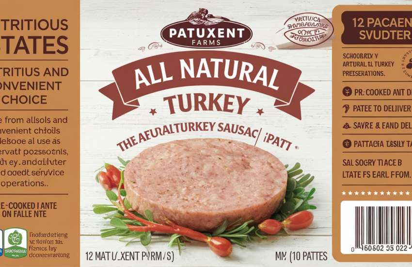 paxtuxent farms all natural turkey sausage patty cn label